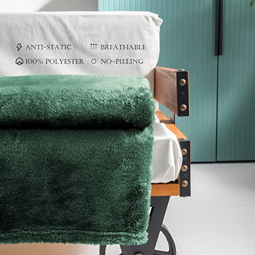 Exclusivo Mezcla Fuzzy Fleece Throw Blanket, 127x178 CM Sofa Throws, Soft Flannel Throws for Sofa, Celadon Blanket