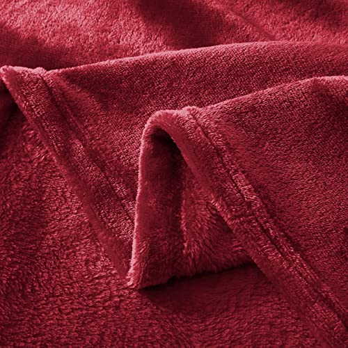 IR Imperial Rooms Fleece Blanket Throws for Sofas – Soft Fluffy 400 GSM Silk Touch Warm Blankets for Bed and Couch Bed Throw for Bedroom, Travel (Burgundy, Throw/Single)