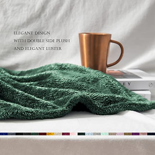 Exclusivo Mezcla Fuzzy Fleece Throw Blanket, 127x178 CM Sofa Throws, Soft Flannel Throws for Sofa, Celadon Blanket