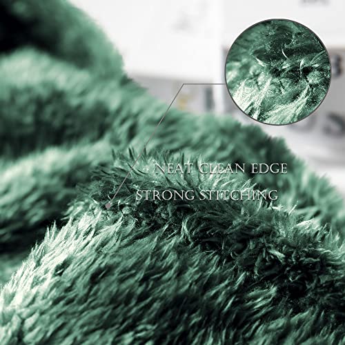 Exclusivo Mezcla Fuzzy Fleece Throw Blanket, 127x178 CM Sofa Throws, Soft Flannel Throws for Sofa, Celadon Blanket