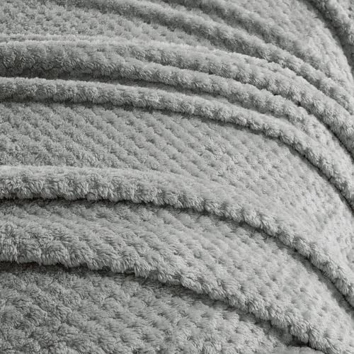 Dreamscene Luxury Waffle Honeycomb Super Soft Warm Throw Over Sofa Bed Blanket - 200 x 240cm - Charcoal