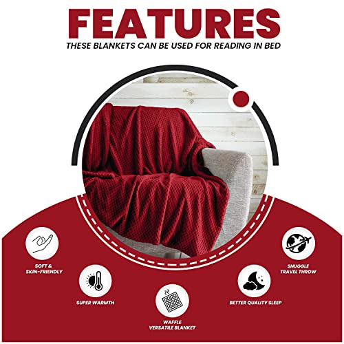 GC GAVENO CAVAILIA Soft Throw, Fluffy Blankets For Sofas OR Settees, Thermal Warm Cosy Throws, Red, 150X200 Cm, 727408