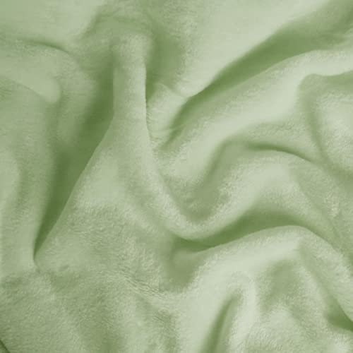 Dreamscene Luxury Faux Fur Mink Fleece Throw Over Sofa Bed Soft Warm Large Blanket for Sofa - Sage Green, 150 x 200 cm