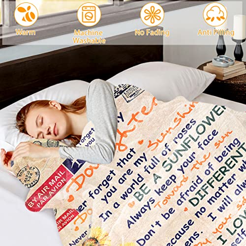 To My Daughter Blanket from Mom Dad, Aceshop Ultra-Soft Personalised Fleece Blanket to My Daughter Throw Blanket To My Daughter Gift From Dad Birthday Christmas Daughter Gifts from Mum (59x79in)