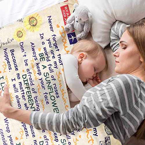 To My Daughter Blanket from Mom Dad, Aceshop Ultra-Soft Personalised Fleece Blanket to My Daughter Throw Blanket To My Daughter Gift From Dad Birthday Christmas Daughter Gifts from Mum (59x79in)