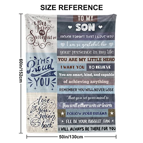 BTZO Son Gifts Blanket,Son Blanket from Mom Dad,To My Son Blanket,Gifts for Son Birthday Christmas Graduation Throw Blankets 50"x60"