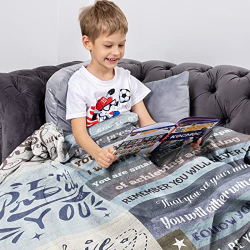 BTZO Son Gifts Blanket,Son Blanket from Mom Dad,To My Son Blanket,Gifts for Son Birthday Christmas Graduation Throw Blankets 50"x60"