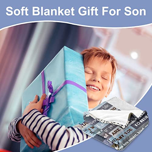 BTZO Son Gifts Blanket,Son Blanket from Mom Dad,To My Son Blanket,Gifts for Son Birthday Christmas Graduation Throw Blankets 50"x60"
