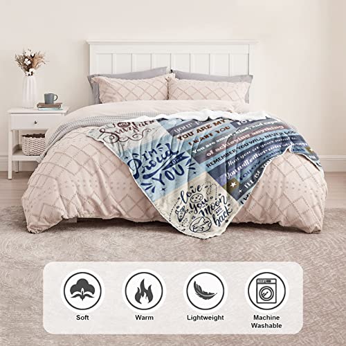 BTZO Son Gifts Blanket,Son Blanket from Mom Dad,To My Son Blanket,Gifts for Son Birthday Christmas Graduation Throw Blankets 50"x60"