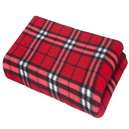 Cotton Arts SOFT FLEECE BLANKETS LARGE EXTRA WARM TARTAN SOFA BED CHECK THROW 150cm X 200cm (Checker Red)