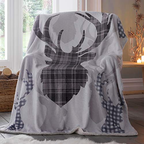 Portfolio Tartan Stag Grey Throwover 130x170cm