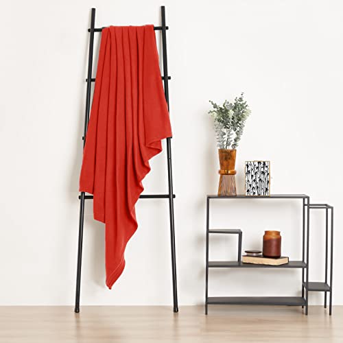 Dreamscene Extra Large Warm Polar Fleece Throw Over Soft Sofa Bed Blanket Bedspread, Plain Red - 200 x 240 cm