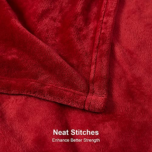 EHEYCIGA Fleece Blanket Red Throws for Sofas Large Fluffy Warm Soft Blanket for Bed Settees Armchairs, Fit All Season, Queen, 220x240cm