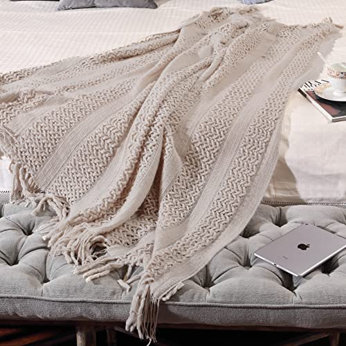 CREVENT Home Decor Couch Sofa Chair Bed Throw Blanket, Soft Warm Cozy Light Weight for Travelling, Giftable for Christmas(127cmX152cm Taupe)