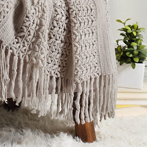 CREVENT Home Decor Couch Sofa Chair Bed Throw Blanket, Soft Warm Cozy Light Weight for Travelling, Giftable for Christmas(127cmX152cm Taupe)