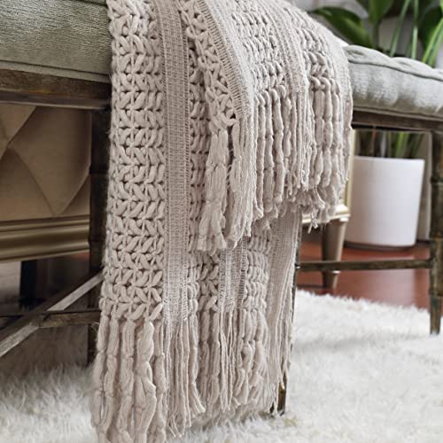 CREVENT Home Decor Couch Sofa Chair Bed Throw Blanket, Soft Warm Cozy Light Weight for Travelling, Giftable for Christmas(127cmX152cm Taupe)