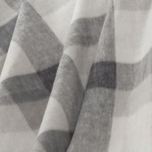Dreamscene Winter Check Fleece Blanket Super Soft Warm Cosy Sofa Bed Picnic Garden Throw Over, Plaid Tartan Grey White - 120 x 150cm