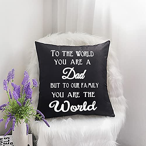 Father's Day to My Dad Gifts Farmhouse Cushion Cover Pillow Covers Christmas Birthday Gifts for Dad from Daughter Son Daddy Gift Decorative Square Pillow Case Pillowcase for Sofa Bedroom 18" x 18"