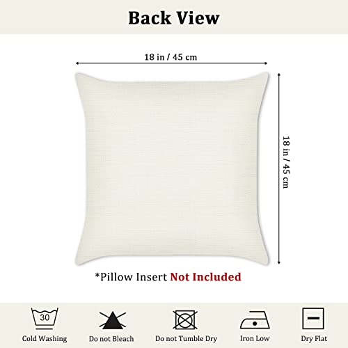 Bonhause Forest Animals Cushion Covers 45 x 45 cm Deer Fox Rabbit Bear Decorative Throw Pillow Covers Polyester Linen Pillowcases for Couch Kids Baby Nursery Room Decor Set of 4