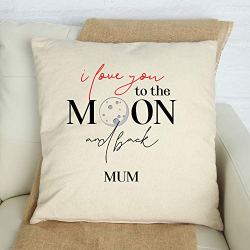 Pomchick Mum Cushion Cover 40x40 CM For Her Mum Mummy Mother Christmas Mother's Day Birthday Present Square Pillow Case Moon Back