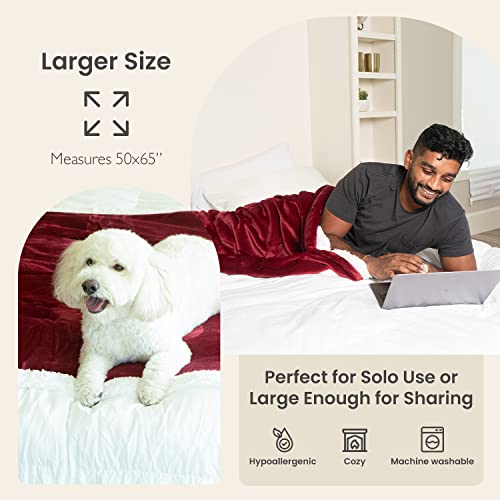 Everlasting Comfort Plush Sherpa Fleece Blanket - 2 Sided, Reversible Warm, Thick, Comfy, Soft Throw (127x165cm)