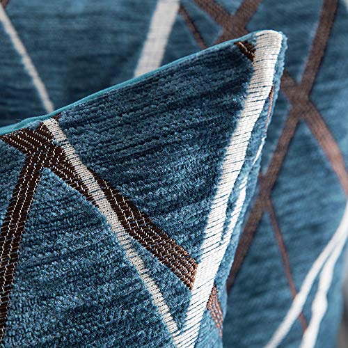 MIULEE Christmas Throw Pillow Case Cushion Covers Line Decorative Square Cushions for Sofa Pillowcases for Couch Livingroom Bed with Invisible Zipper 45cm x 45cm 18x18 Inches 2 Pieces Dark-green