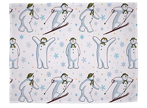 The Snowman and The Snowdog Fleece Blanket - Snowflake Design - Bed Throw Super Soft Blanket - 100% Polyester - 100 x 150cm