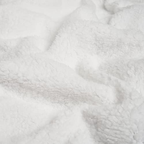 Dreamscene Star Sherpa Fleece Blanket Thermal Reverse Throw Soft Fluffy Plush Large Bedspread, 150 x 180 cm - Silver Grey White