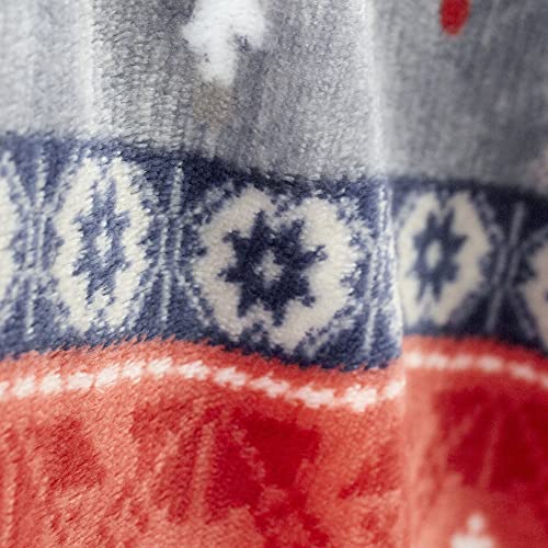 Happy Linen Company Nordic Scandi Hygge Winter Warm Red Large Faux Fur Sherpa Fleece Throw