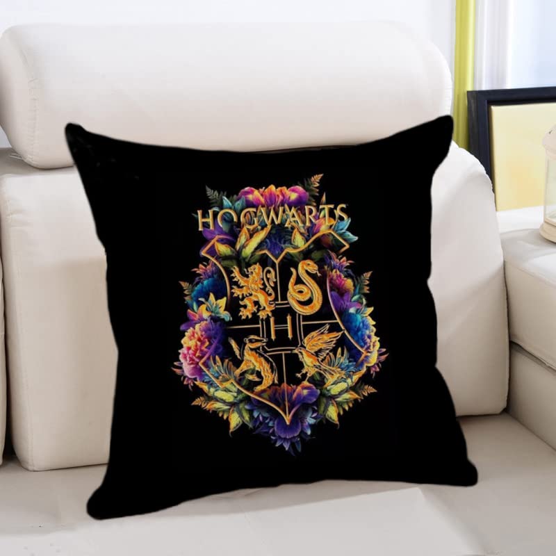 HUASHUZI Cushion Cover Harry Black Decor Throw Pillow Cover Double-sided Design Home Party Decorations for Livingroom Boy Birthday Year Olds Couch Bed Sofa Pillowcase Gifts18 x18(45x45cm)