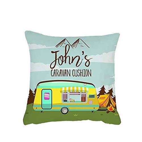 Getagift Personalised Caravan Cushion Themed Funny Cushion Cover, Throw Pillow Cover. – Gift For Christmas (Design 2) (Satin (40 x 40 CM))