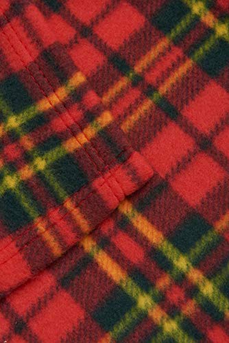 Adore Home Soft and Warm Single 120x150cm Tartan Check Printed Fleece Throw for Sofa Bed Travel Car Blanket (Red, Check)
