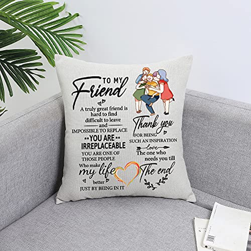 To My Friend Pillowcase Friendship Gifts Birthday Christmas Graduation Gift Friend Pillowcase Decorative Cover Cushion Case Sofa Bedroom (TO MY Friend)