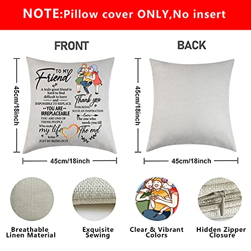 To My Friend Pillowcase Friendship Gifts Birthday Christmas Graduation Gift Friend Pillowcase Decorative Cover Cushion Case Sofa Bedroom (TO MY Friend)
