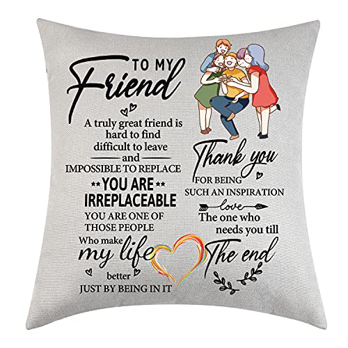 To My Friend Pillowcase Friendship Gifts Birthday Christmas Graduation Gift Friend Pillowcase Decorative Cover Cushion Case Sofa Bedroom (TO MY Friend)