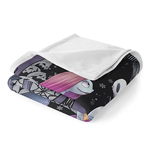 Soft Warm Kids Adults Fleece Throw Blanket,Nightmare Before Christmas Throw Blanket for Couple,Skull Bedding for Bed Couch,Soft Microfiber,150×200 cm