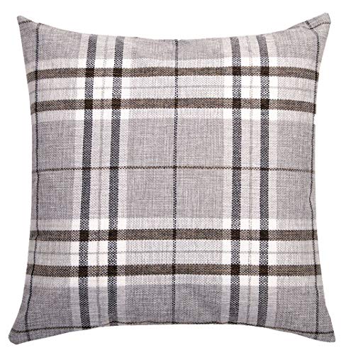 Red Rainbow Set of 4 Tartan Stag & Tartan Check Grey Collection 18 inch / 45cm Cushion Covers
