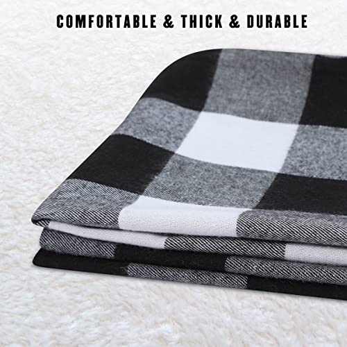 Cootato Christmas Pillow Covers - Set of 2 Buffalo Black and White Plaid Throw Pillow Covers, 18 x 18 Inches Cotton Pillow Cover Christmas Decorative Cushion Case for Sofa Couch Christmas Home Decor