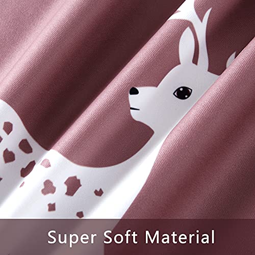 CAROMIO Christmas Cushion Cover Velvet with Deer Partern, Soft Square Decorative Throw Pillow Cases for Sofa Couch Bedroom,Christmas Cushion Cover,Pink,18x18 Inch,2er Pack