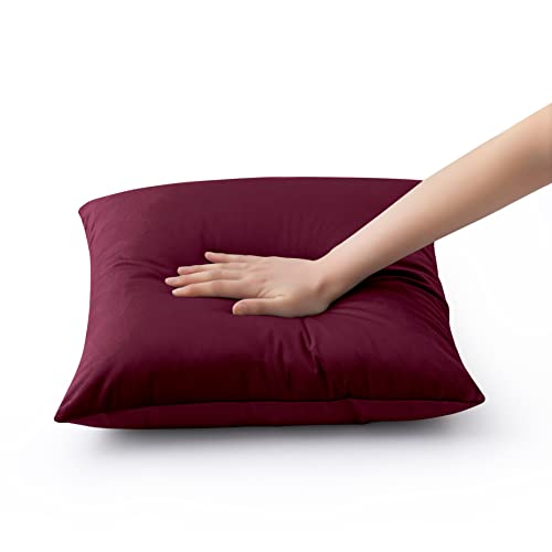AMEHA Christmas Cushion Covers 45 x 45 cm - 2 Pack Velvet Red Cushion Cover for Sofa Bedroom Living Room Decorative Square Throw Pillow Cases with Invisible Zipper (18 x 18 Inch)