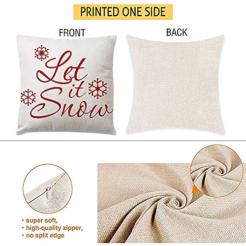 Zivisk Christmas Decorative Cushion Covers 45 x 45 cm Set of 4, Christmas Snowflake Throw Pillow Covers 18 x 18 for Indoor, Home, Office, Couch, Bedroom, Car, Winter Holiday Decor Gift
