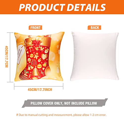 JOKBEN Christmas Pillow Cover Set of 4, Design Cushion Covers(45x45cm), Red Covers, Xmas Covers Decorations Indoor, Santa Cases for Home Decor, M