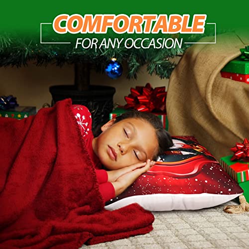 JOKBEN Christmas Pillow Cover Set of 4, Design Cushion Covers(45x45cm), Red Covers, Xmas Covers Decorations Indoor, Santa Cases for Home Decor, M