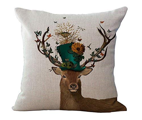 Hengjiang Deer Sofa Cushion Cover Home Pillowcase Soft Decorative Pillow Cover 4 piece,45 x 45 Centimeters