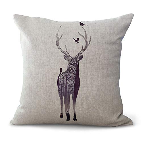 Hengjiang Deer Sofa Cushion Cover Home Pillowcase Soft Decorative Pillow Cover 4 piece,45 x 45 Centimeters