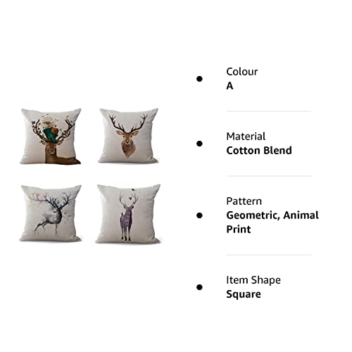 Hengjiang Deer Sofa Cushion Cover Home Pillowcase Soft Decorative Pillow Cover 4 piece,45 x 45 Centimeters
