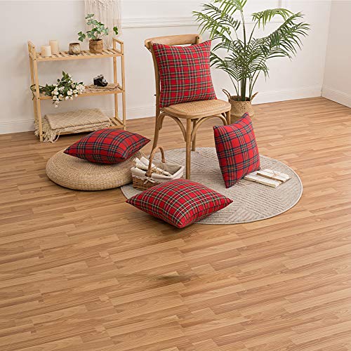 Set of 2 Scottish Tartan Cushion Covers,RedTartan Check Cushions, Classic and Durable, Soft and Comfortable, Can Be Used in The Living Room Sofa, Become a Home Christmas Darling, 45 * 45cm