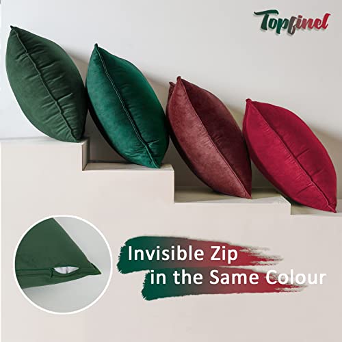 Topfinel Xmas Cushion Cover 20x20 Set of 4 for Sofa Decoration Large Christmas Cushion Covers Soft Velvet Pillow Case 50cm x 50cm Home Accessories Livingroom