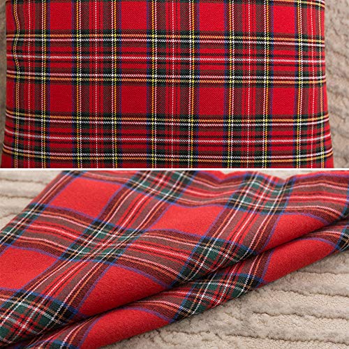 Set of 2 Scottish Tartan Cushion Covers,RedTartan Check Cushions, Classic and Durable, Soft and Comfortable, Can Be Used in The Living Room Sofa, Become a Home Christmas Darling, 45 * 45cm