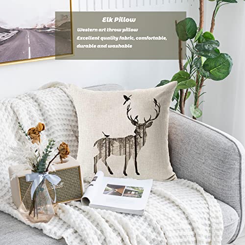 2 PCS Simple Deer Pillow Case Sofa Bed Home Decor Cushion Cover 45x45cm